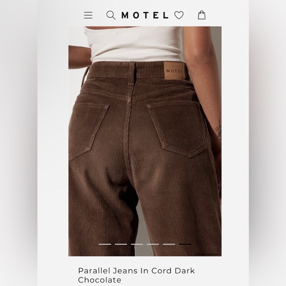 Motel Rocks corduroy trousers 90’s parallel jeans wide leg chocolate brown - Picture 13 of 16